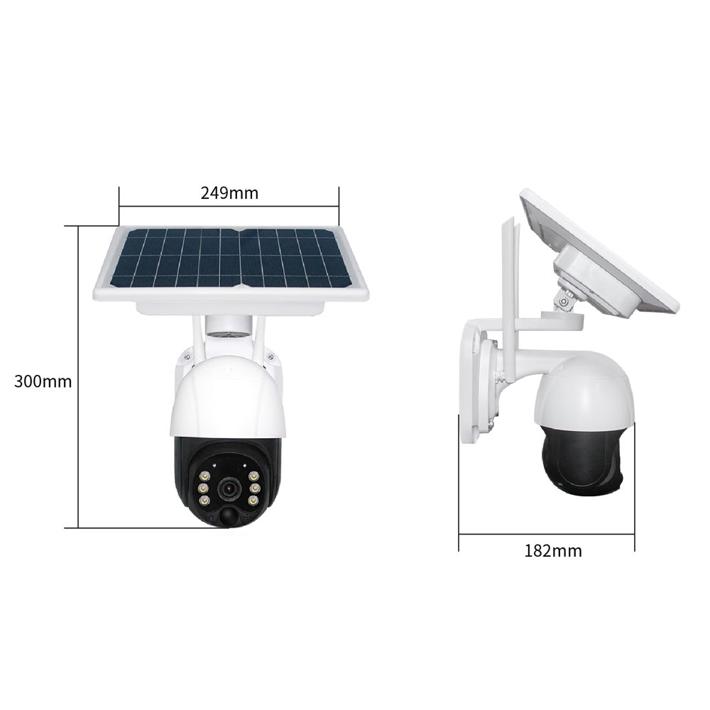2MP камера за наблюдение, WIFI, със слънчев панел, външна, с панорама ...