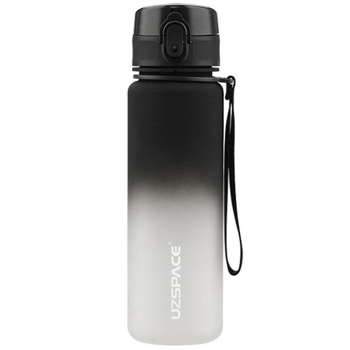 Sticla apa, UZSPACE, Colorful Frosted, 1000 ml, Negru/Alb