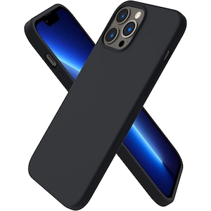 Husa de protectie ICELIX compatibila cu iPhone 14 Pro, Black, Liquid Silicone, Ultra Slim, protectie din microfibra la interior