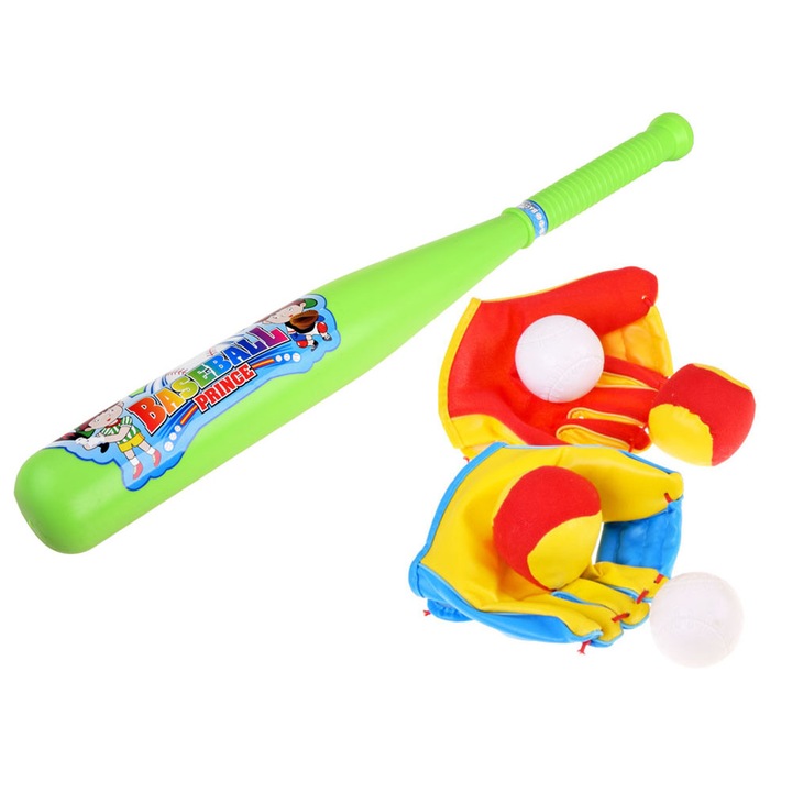 Set Bata de Baseball cu manusi si mingi, Multicolor