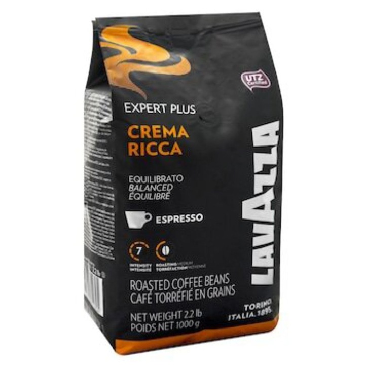 Кафе на зърна Lavazza Crema Ricca UTZ Expert, 1 кг, 6 бр./кутия