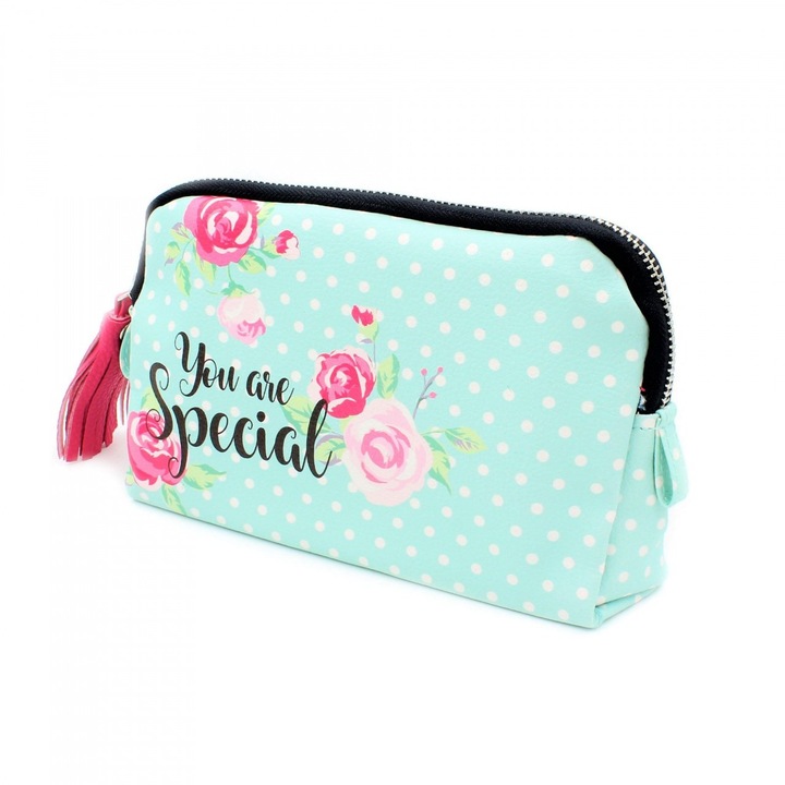 Geanta pentru produse cosmetice, Nekupto, 19.5x12x7 cm, You are special