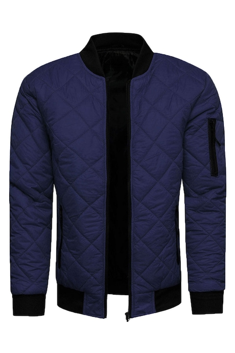 Jacheta pentru barbati, Recea, Poliester, Albastru, Negru, Negru/Albastru