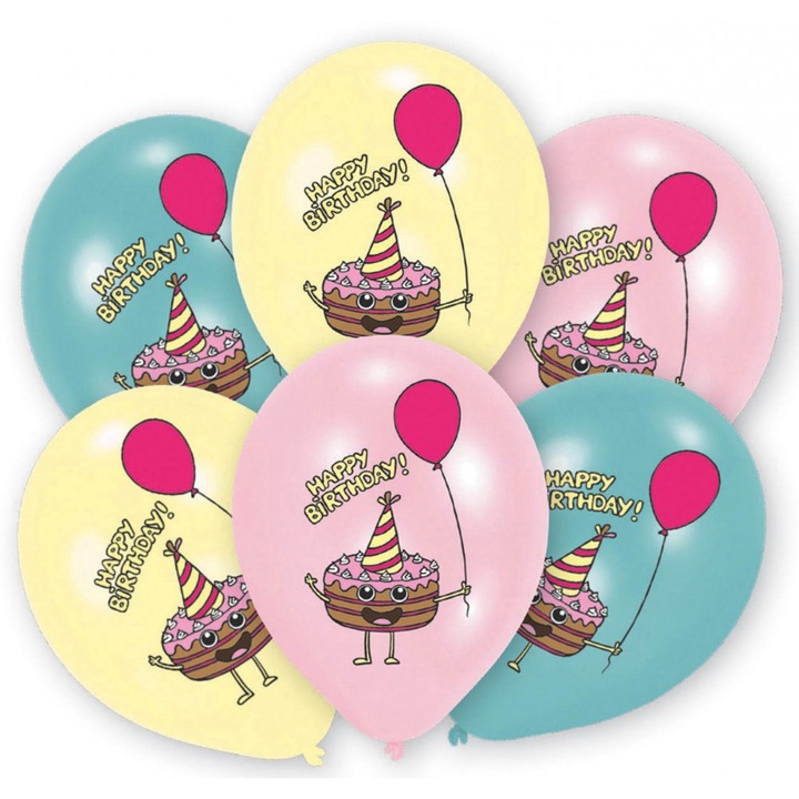 Балон Happy Birthday Cake 6 бр