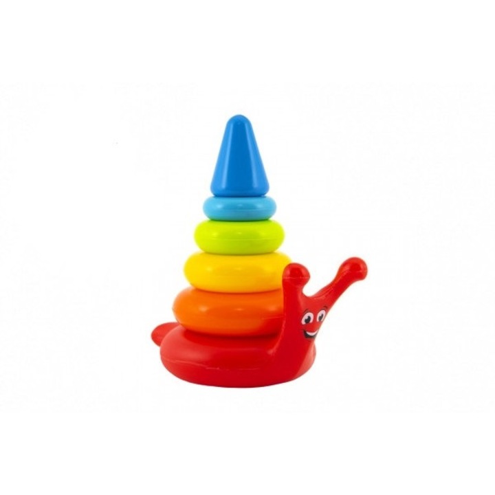 Piramida melc, Teddies, Plastic, 18 x 20 x 12 cm, Multicolor