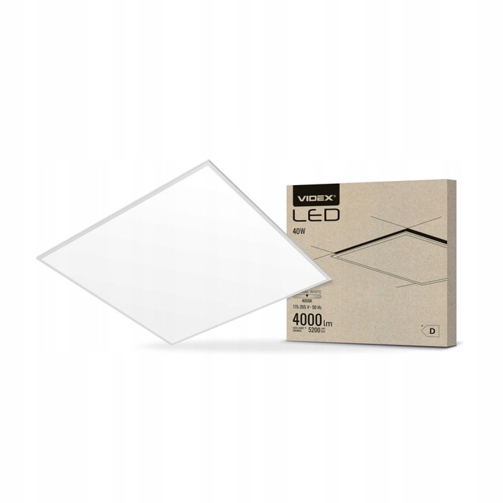 Плафониера, Videx, LED, 40 W, Алуминий, Пластмаса, Бял