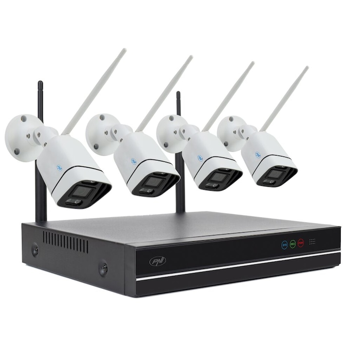Система за видеонаблюдение PNI-WF660, WiFi660 NVR 8 канала и 4 безжични камери 3MP, P2P, IP66
