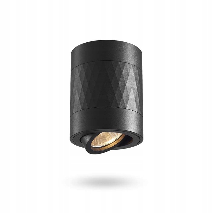 Plafoniera, Videx, GU10, Aluminiu, Poliamida, Negru