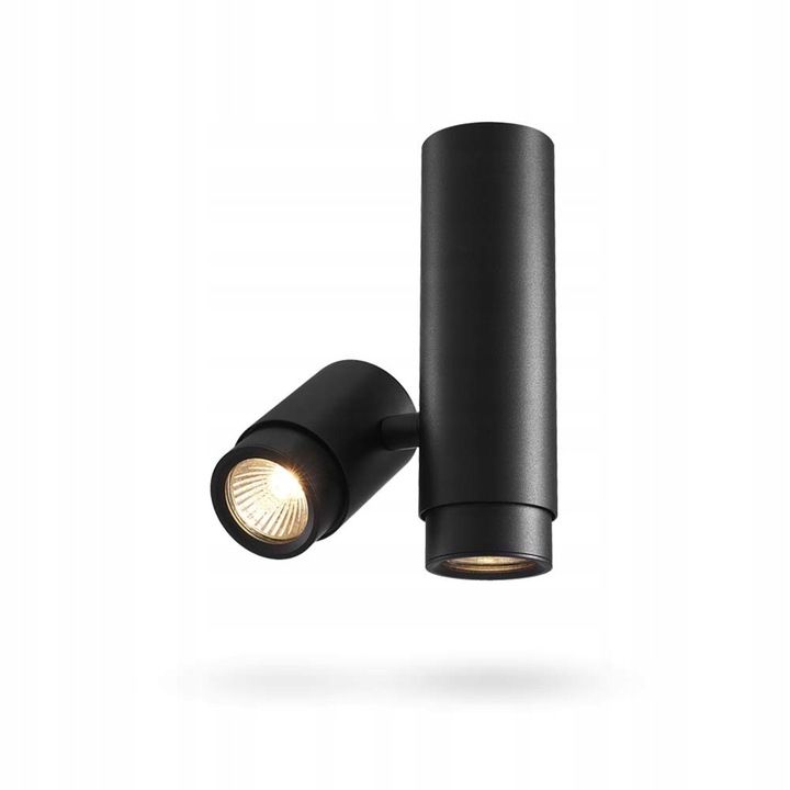 Plafoniera, Videx, GU10, Aluminiu, Poliamida, Negru