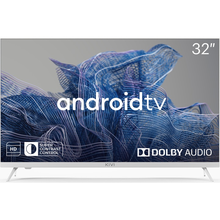 Televizor KIVI LED 32H750NW, 80 cm, Smart Android TV, HD, Alb, Clasa G