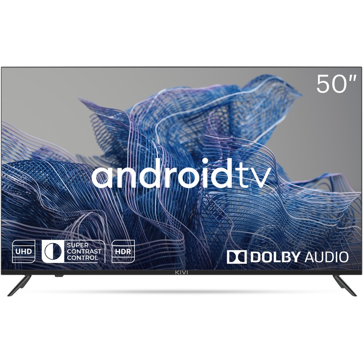 Televizor KIVI LED 50U740NB, 127 cm, Smart Android TV, 4K Ultra HD, Clasa G