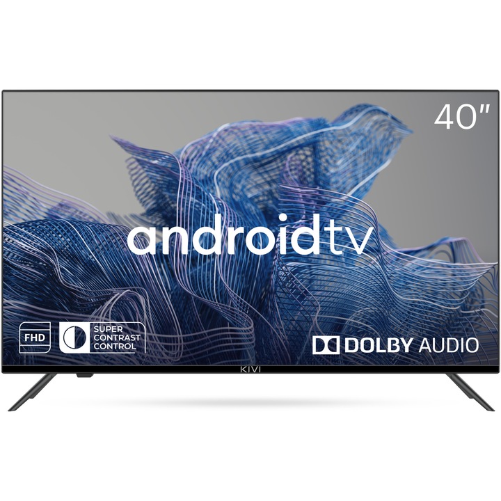 Televizor KIVI LED 40F740NB, 102 cm, Smart Android TV, Full HD, Clasa F