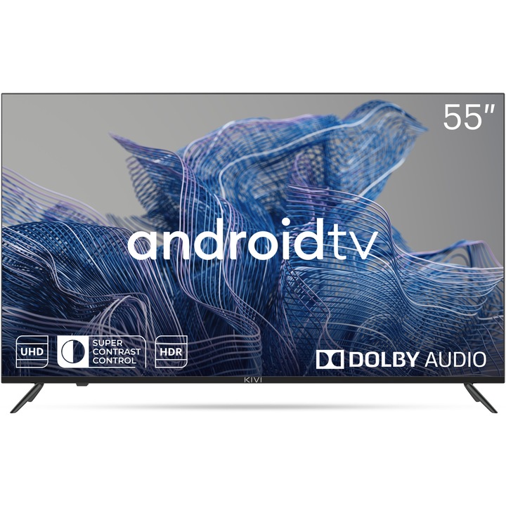 Televizor KIVI LED 55U740NB, 140 cm, Smart Android TV, 4K Ultra HD, Clasa G