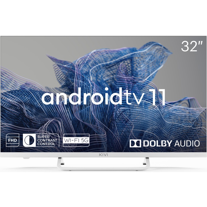 Televizor KIVI LED 32F750NW, 80 cm, Smart Android TV, Full HD, Alb, Clasa G