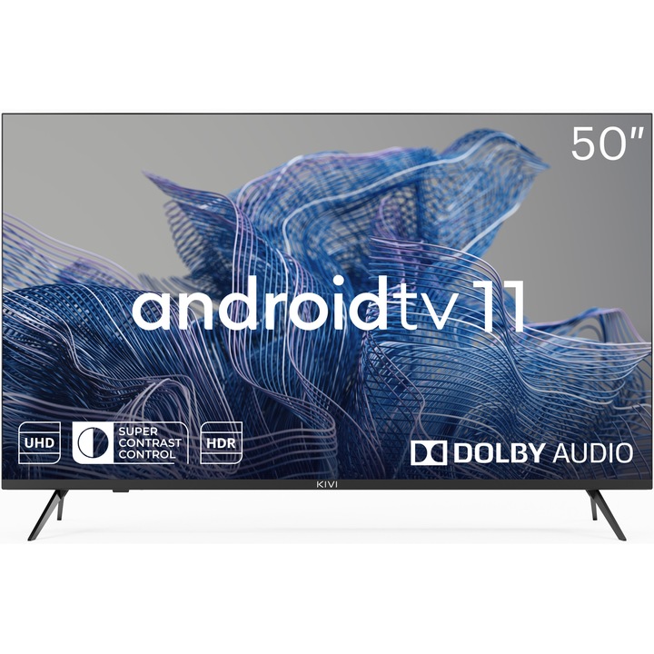 Televizor KIVI LED 50U750NB, 127 cm, Smart Android TV, 4K Ultra HD, Clasa G
