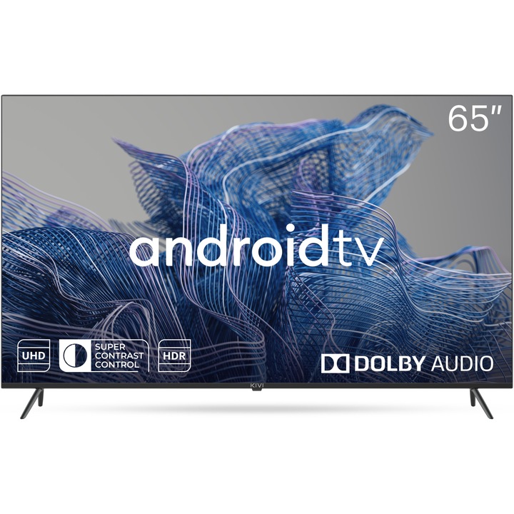 Televizor KIVI LED 65U740NB, 165 cm, Smart Android TV, 4K Ultra HD, Clasa G