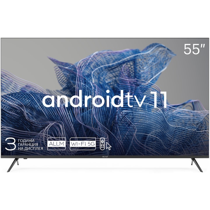 Телевизор KIVI LED 55U750NB, 55"(140 см), Smart Android TV, 4K Ultra HD, Клас G