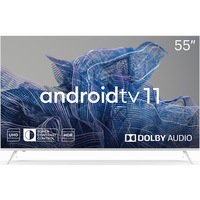 Televizor KIVI LED 55U750NW, 140 cm, Smart Android TV, 4K Ultra HD, Alb, Clasa G