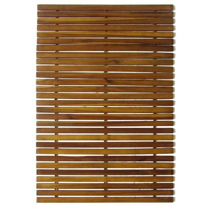 Covor pentru baie din lemn de salcam 80x50 cm, 2 buc, Universal si Frumos, Greutate 4 - 657143