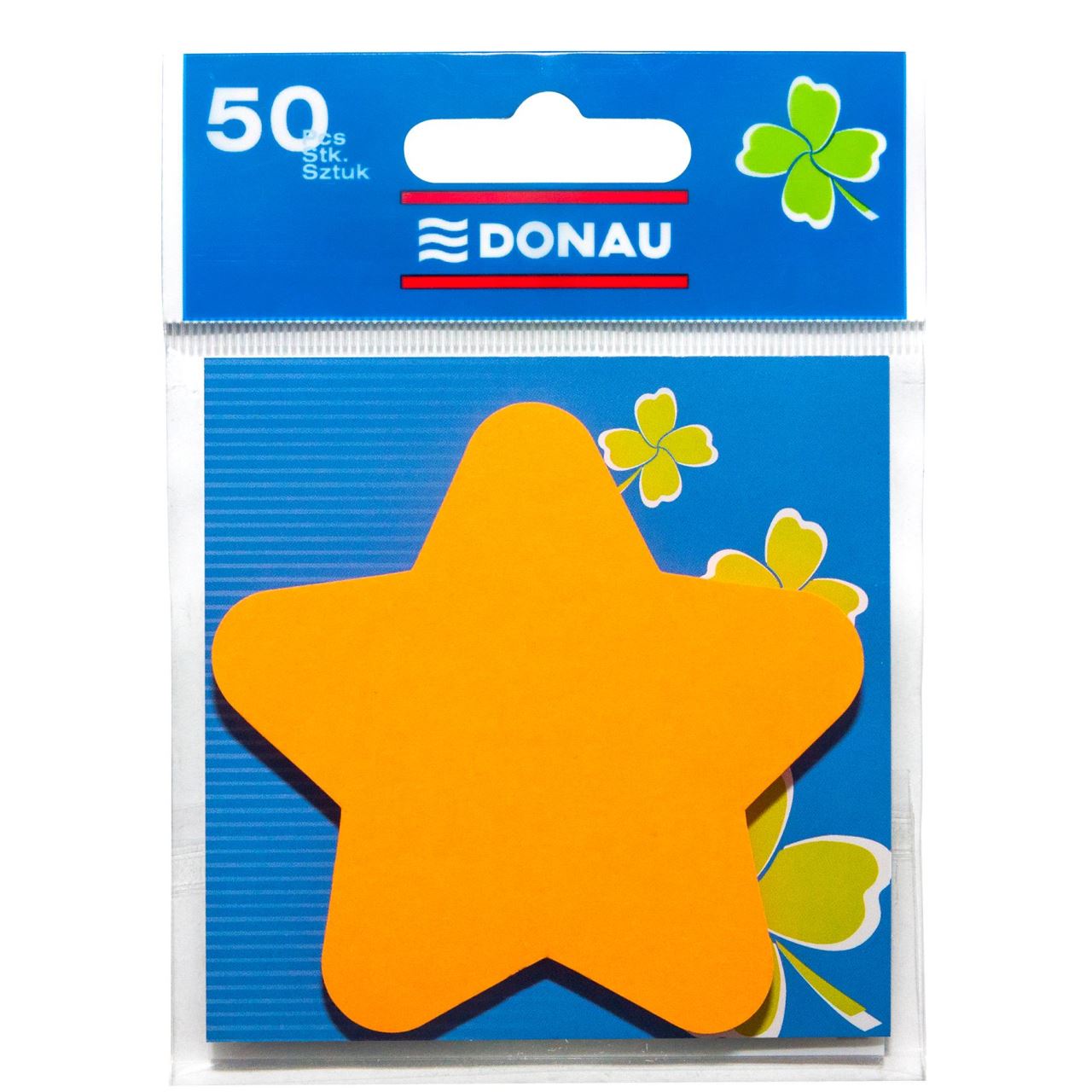 Notite adezive DONAU, in forma de stea, portocaliu, 50 file