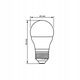Bec, Videx, LED, E27, G45, 4W, Alb