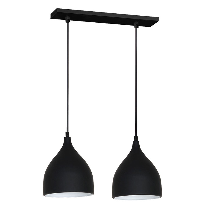 Полилей Luminex, Noak, метал, 2 x E27, 110 x 52 x 17 см, черно/бяло