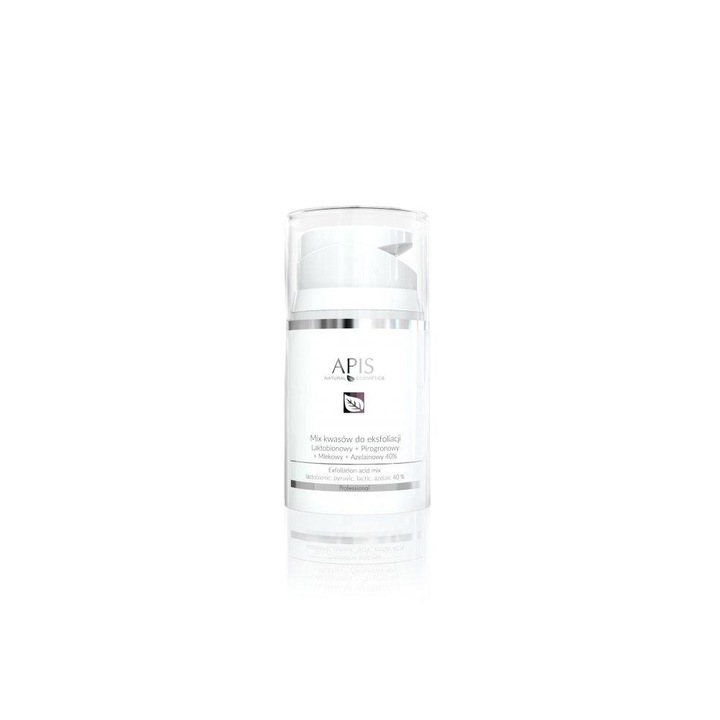 Ser tratament acid exfoliant, APIS, Lactic/Azelaic 40%, 50ml, Alb