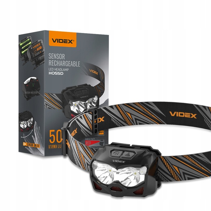Lanterna, Videx, 330Lm, 5000K, Negru