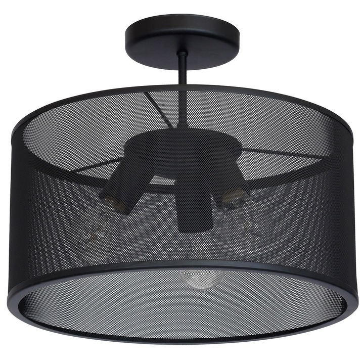 Lustra Luminex, Felix, Metal, 3 x E27, 38 x 40 x 40 cm, Negru