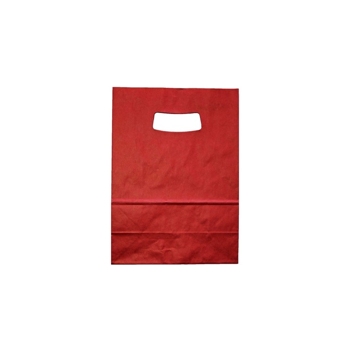 Punga cadou hartie 18 x 9 x 25, rosu, set 10 bucati