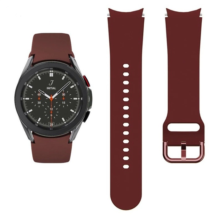 Curea pentru Samsung Galaxy Watch 4 classic, Silicon, Rosu inchis
