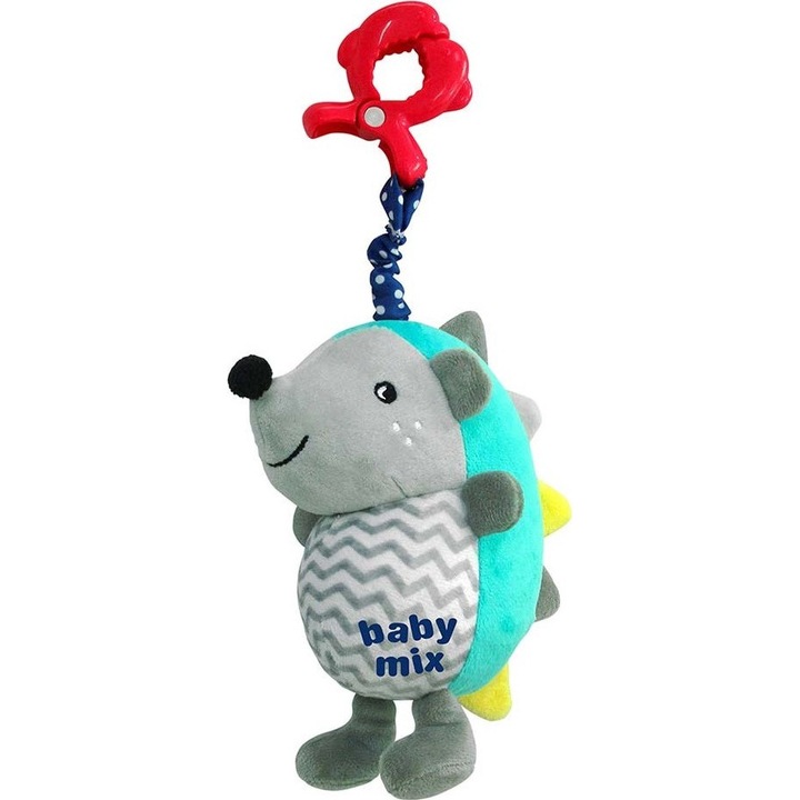 Jucarie de plus patut Baby Mix, Puzzle, Model- Arici, Albastru/Gri
