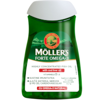 Moller’s Forte Omega-3 cu ulei de ficat de cod, 112 capsule