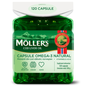 Moller's Forte Omega-3 cu ulei de ficat de cod, 112 capsule 