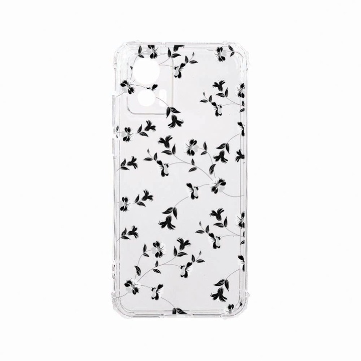 Husa BestCase® Anti Shock, Compatibila Cu Motorola Edge 30 Neo, Black Flower, Rezistenta La Socuri, Protectie Camera, AS 128