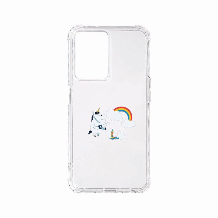 Husa BestCase® Anti Shock, Compatibila Cu OPPO A57, Unicorn Rainbow, Rezistenta La Socuri, Protectie Camera, AS 527