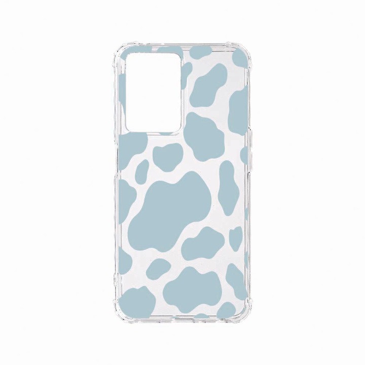 Husa BestCase® Anti Shock, Compatibila cu OPPO A57, Blue Cow, Rezistenta La Socuri, Protectie Camera, AS 788
