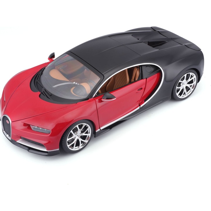 Bugatti Chiron Sport modell, 1:18, piros/fekete