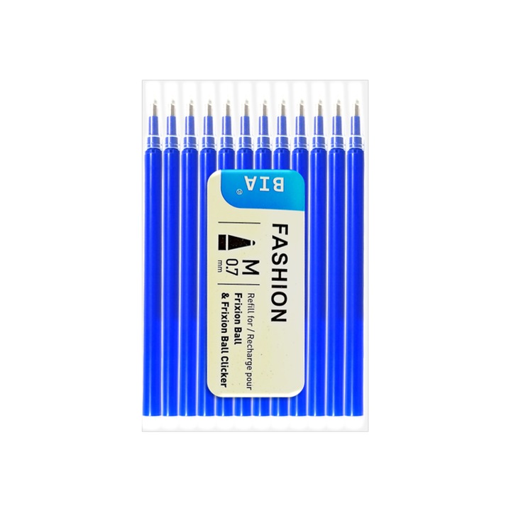 Set 12 rezerve Roller, compatibil frixion, Bia, Albastru