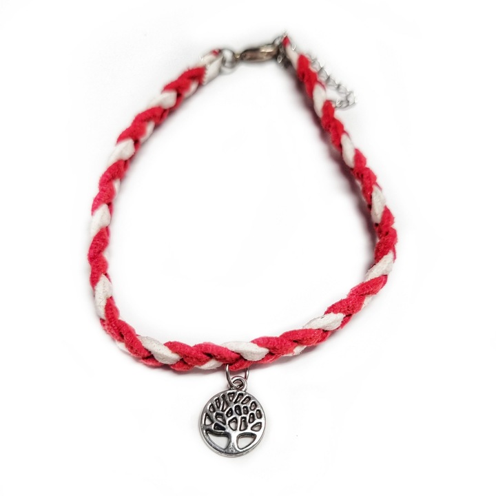 Martisor Bratara Copacul vietii, din piele intoarsa eco impletita lucrata manual by Wild Bracelets