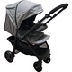 Carucior nou nascuti 2 in 1 BABY CARE™ PRO SK10, Maner reversibil, Spatar reglabil in 3 trepte, Frana picior, Pliabil, Gri Jeans