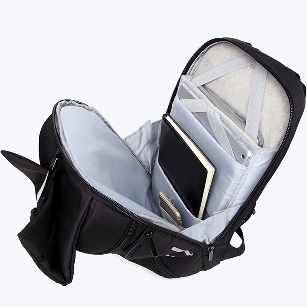 Rucsac laptop 15.6 inch, cu benzi reflectorizante si lacat TSA, rezistent la stropi de apa, potrivit pentru calatorii, OZUKO, OZ8969BK, Negru