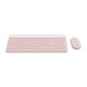 Комплект безжична клавиатура + Мишка Logitech MK470, Slim, layout US INTL, Rose