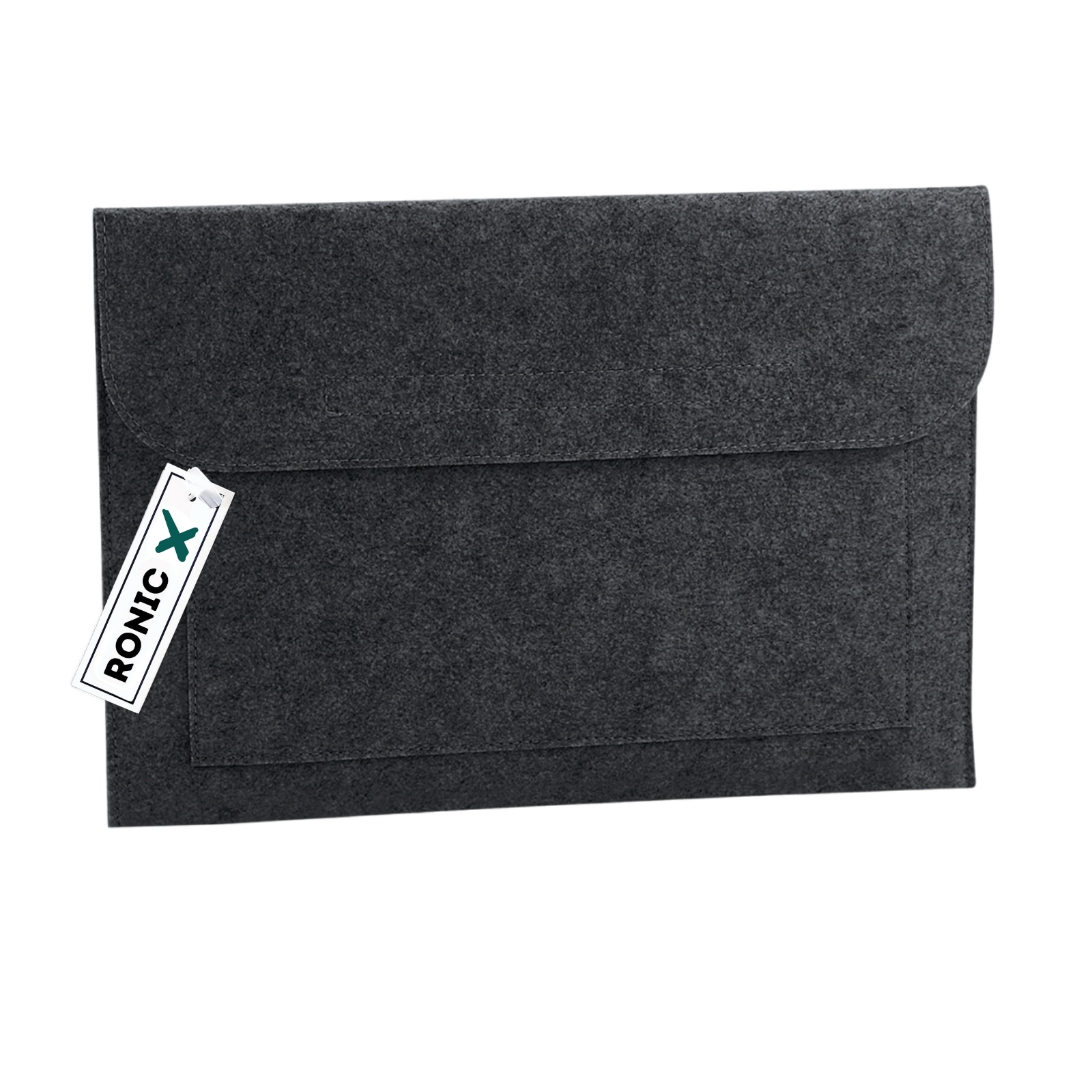 Husa de laptop Felt, compatibila cu Apple MacBook Air, MacBook Pro Touch Bar, 15.6" Inch si documente A4, Ronic, 41,5 x 28 cm, Charcoal