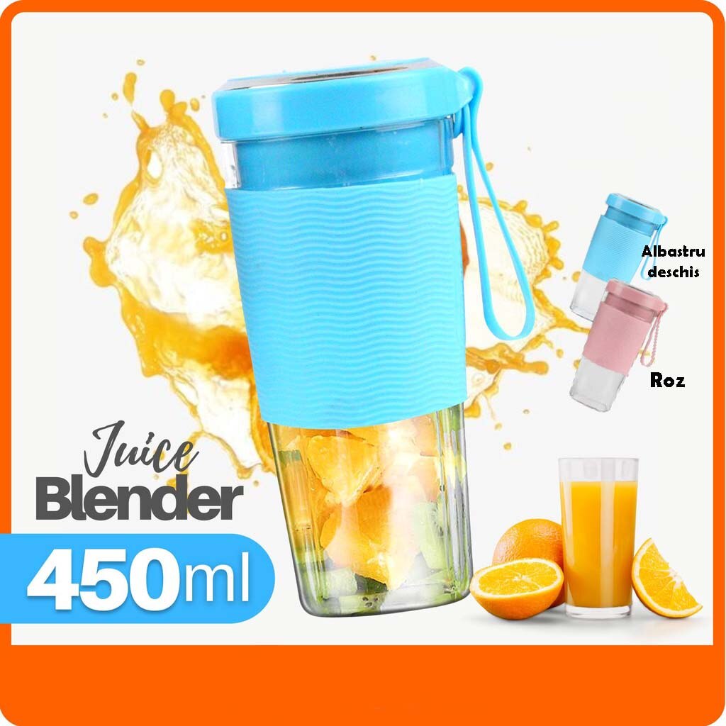 Mini blender electric, portabil, pentru preparare sucuri si shakeuri