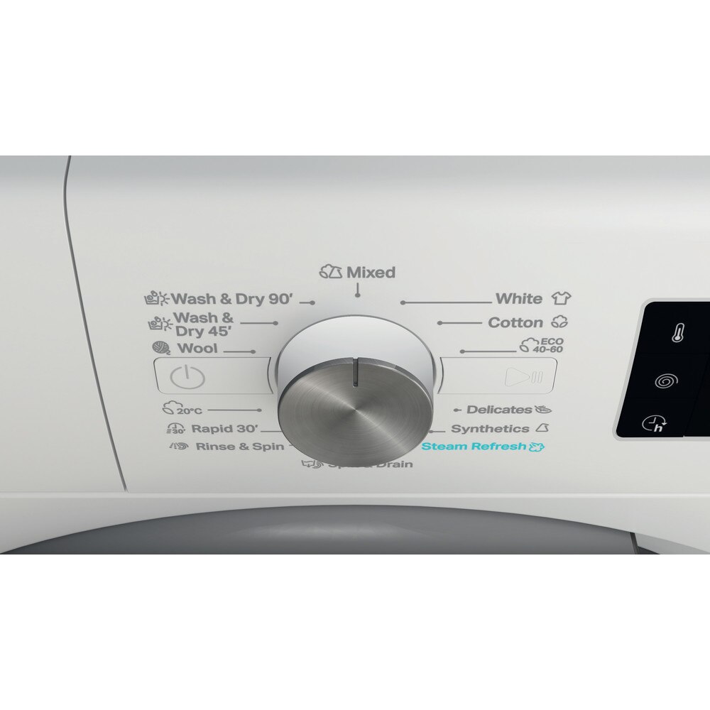 Masina de spalat cu uscator, Whirlpool, FFWDB 964369 SV EE functie de abur, clasa energetica „A”, max. 1400 rpm, capacitate 9/6 kg, 6th Sense, optiune FreshCare+, alb