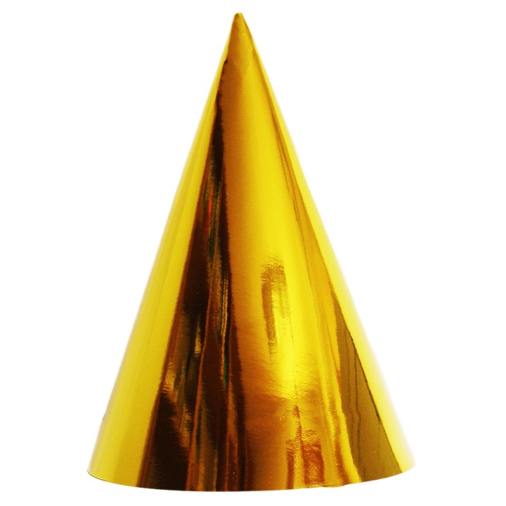 Парти шапки 16см златен металик комплект 6 бр