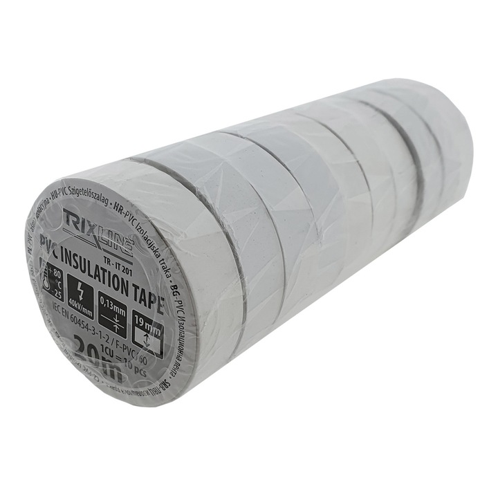 Trixline TR-IT 201 PVC szigetelőszalag fehér 10db