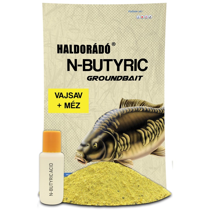 Nada, Haldorado, N-Butyric Groundbait 800g + 50ml, Fermentat + Miere