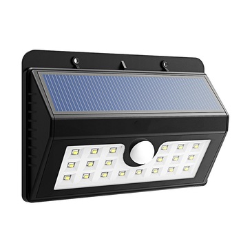Lampa solara de perete cu senzor de miscare si lumina 20 leduri 2W 400lm Lampa solara de perete cu senzor de miscare si lumina 20 leduri 2W 400lm